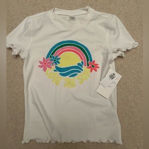 Old Navy Love The Sun UV PFS Shirt Rashguard white pink blue green size M